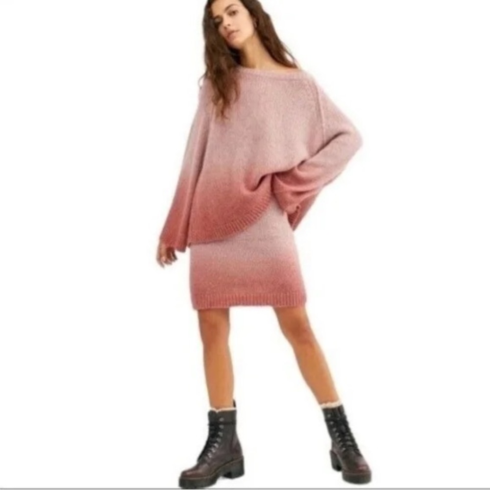 Free People Women’s Pink Fade‎ Away Ombre Alpaca and Wool Skirt - Picture 10 of 10